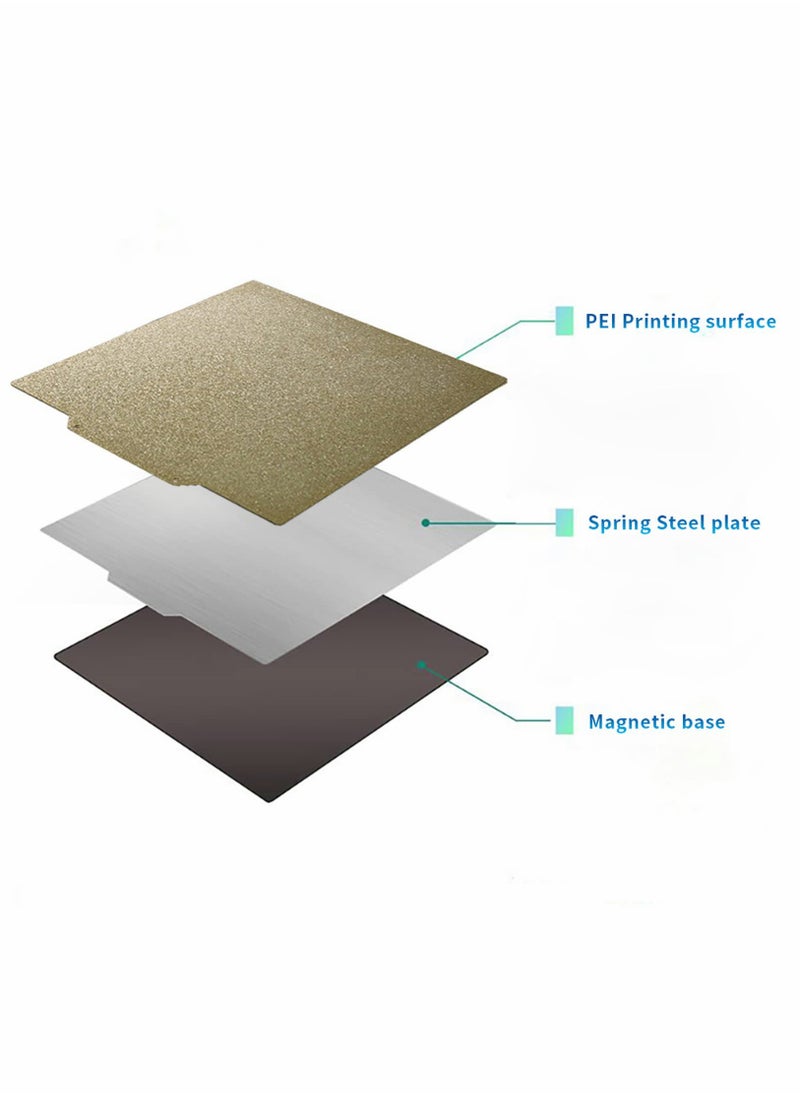 KASTWAVE - 3D Printing Magnetic Build Plate Dual Sided Textured Flex Printing Bed 235x235mm with PEI Surface Printing Hotbed Parts for Aquila Ender 3 for Pro for V2 for S1 for Ender 5 - Image 1