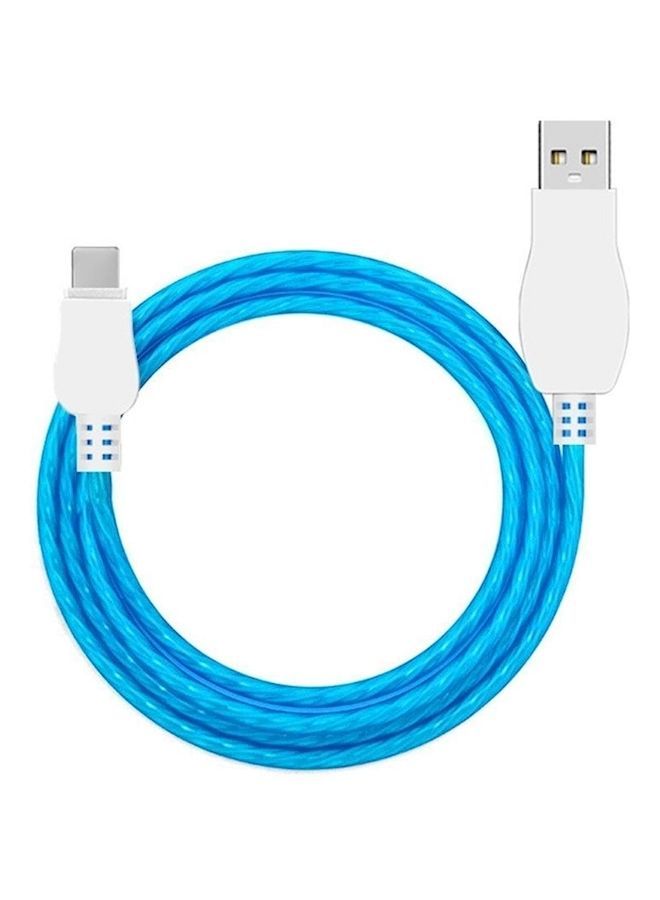 NIBEMINENT Streamer Data Line Apple Shake Sound With Smart Power Off LED Luminous Phone Charging Blue  - Image 1