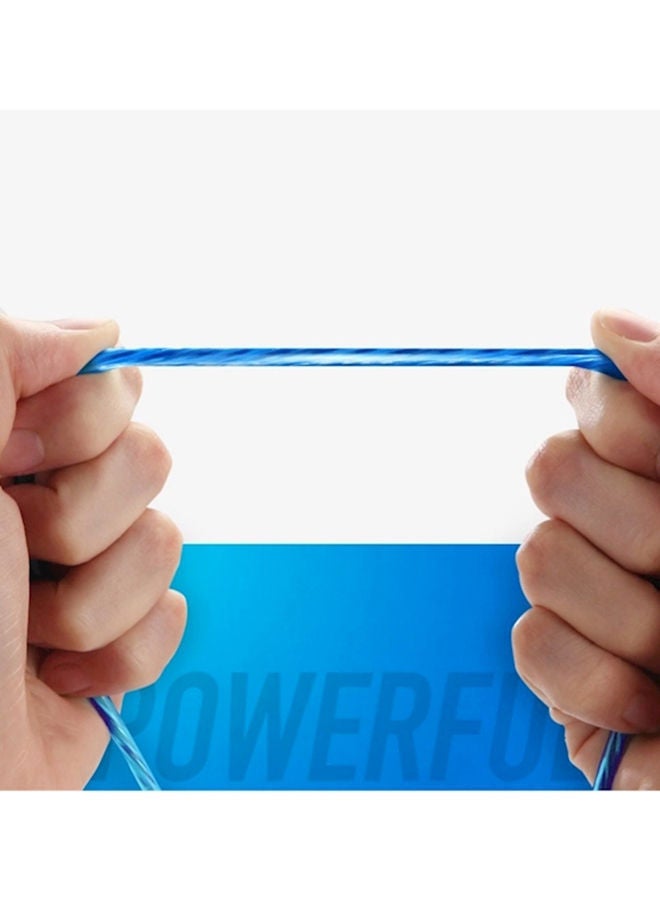 NIBEMINENT Streamer Data Line Apple Shake Sound With Smart Power Off LED Luminous Phone Charging Blue  - Image 3