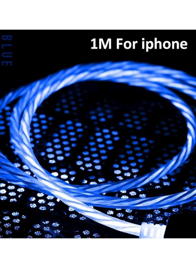NIBEMINENT Streamer Data Line Apple Shake Sound With Smart Power Off LED Luminous Phone Charging Blue  - Image 4