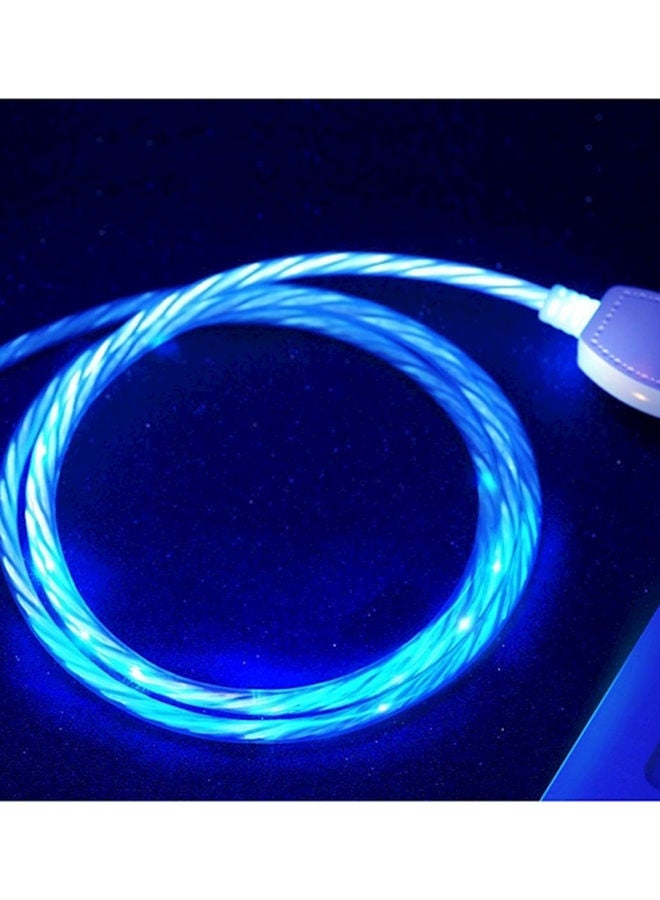 NIBEMINENT Streamer Data Line Apple Shake Sound With Smart Power Off LED Luminous Phone Charging Blue  - Image 2