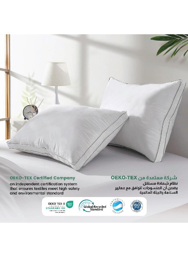 Rest Gusset Plush Pillows Standard Size Set Of 2 (50X70Cm/20”X28”) Bed Pillows For Sleeping, Gusset Plushed Pillows For Back, Stomach Or Side Sleepers, Hotel Pillow With Down Alternative Filling  - Image 5