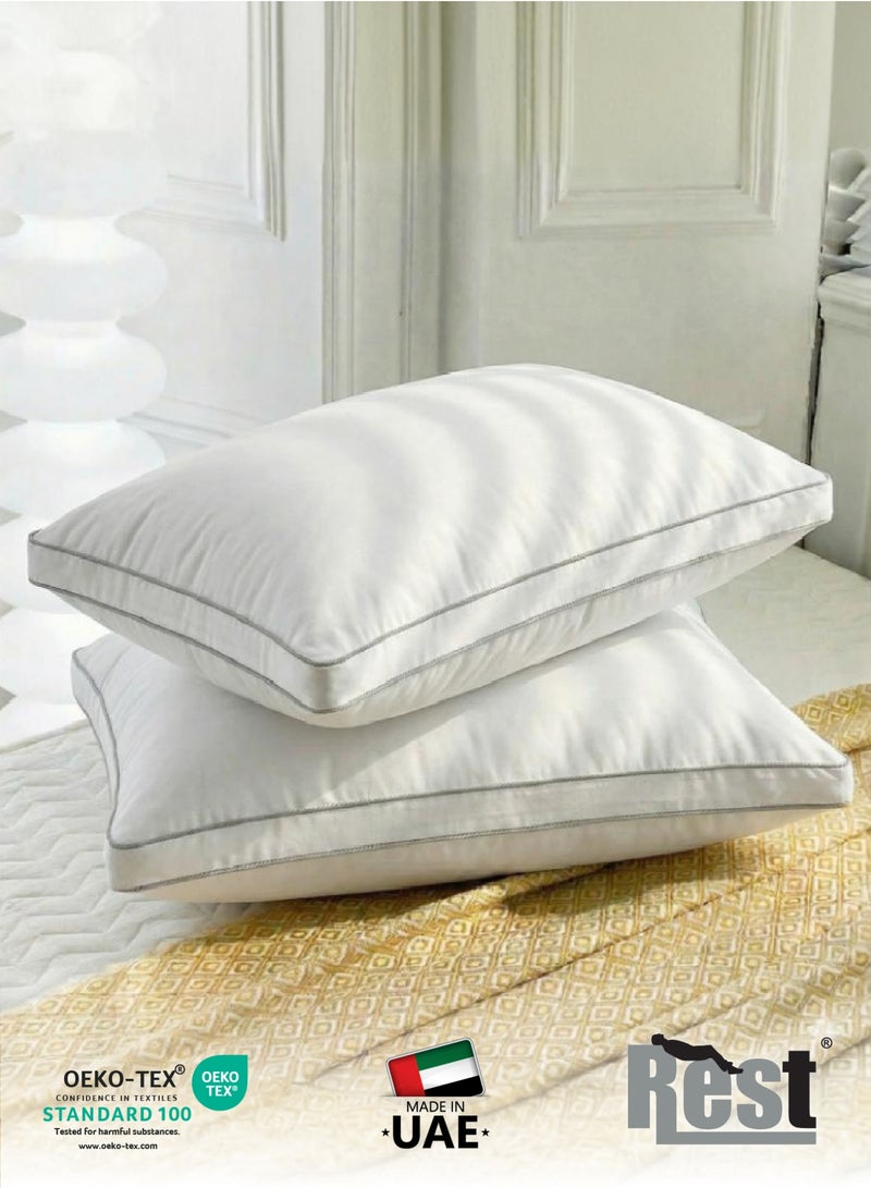 REST Gusset Plush  Pillows Standard Size Set of 2 (50x70cm/20”x28”) Bed Pillows for Sleeping, Gusset Plushed Pillows for Back, Stomach or Side Sleepers, Hotel Pillow with Down Alternative Filling - Image 5