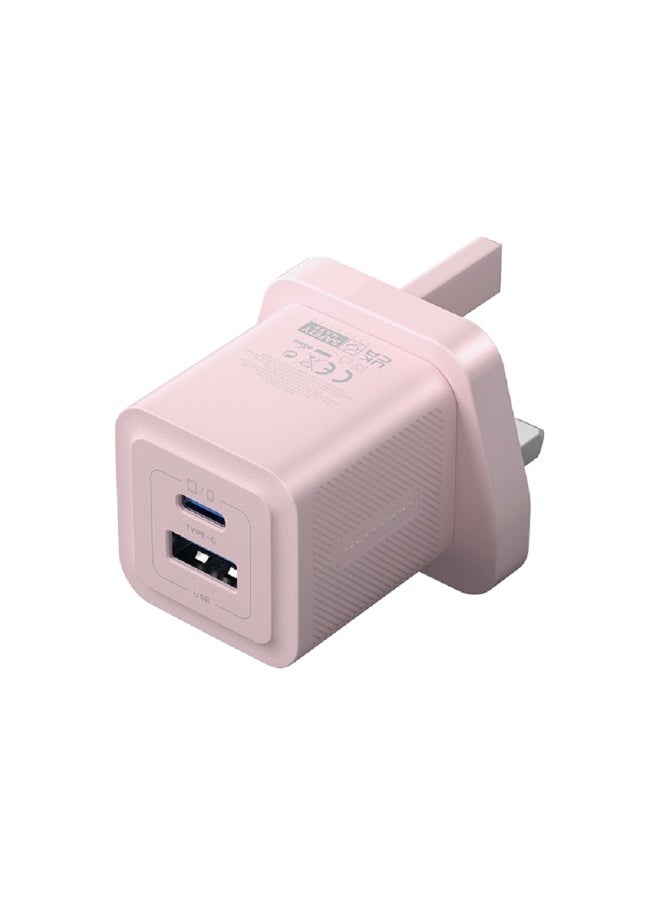 فينشن شاحن VENTION ثنائي المنافذ USB (C + A) GaN (30 واط/30 واط) قابس المملكة المتحدة وردي رقم الموديل FEQP0-UK  - Image 5