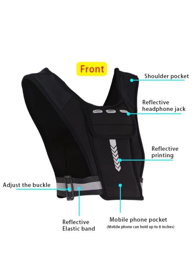 Generic - Running Vest Phone Holder for Men  Women, Men  Women's Sports Adjustable Reflective Running Vest Light Weight Phone Holder for Running with Water Bottle Pouch, Accessories Pockets - Image 1
