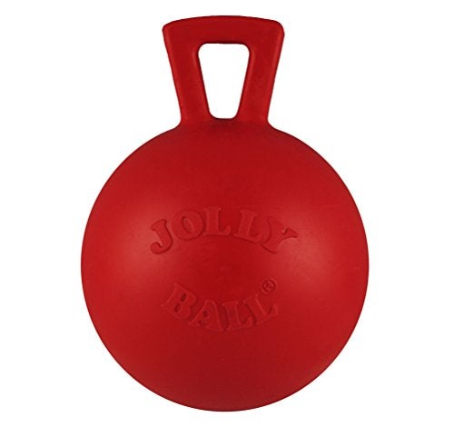Jolly Pets TugnToss Heavy Duty Dog Toy Ball with Handle 3 InchesMini Red 403 RD - Image 1