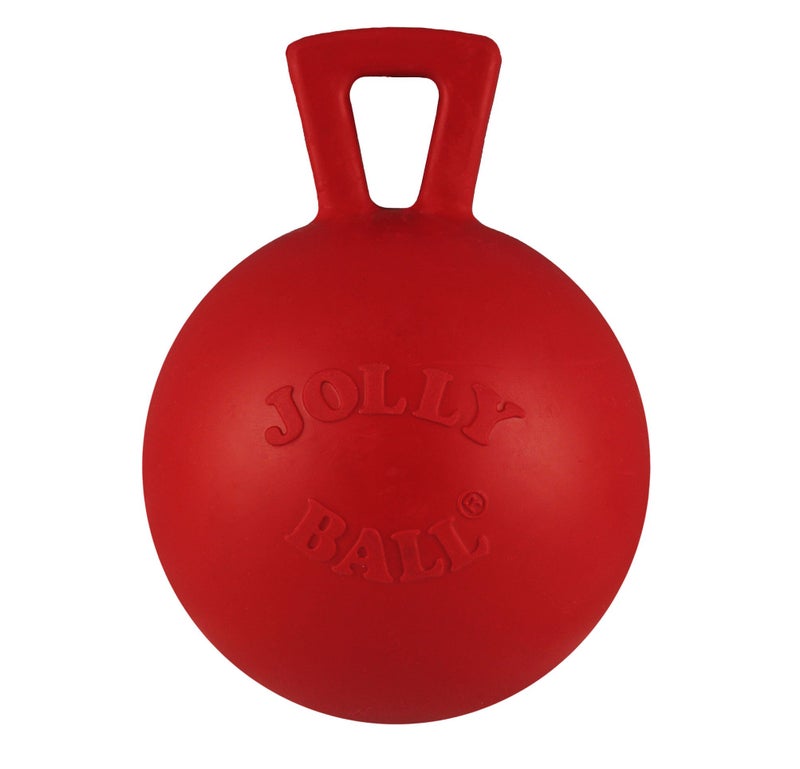 Jolly Pets TugnToss Heavy Duty Dog Toy Ball with Handle 3 InchesMini Red 403 RD - Image 2