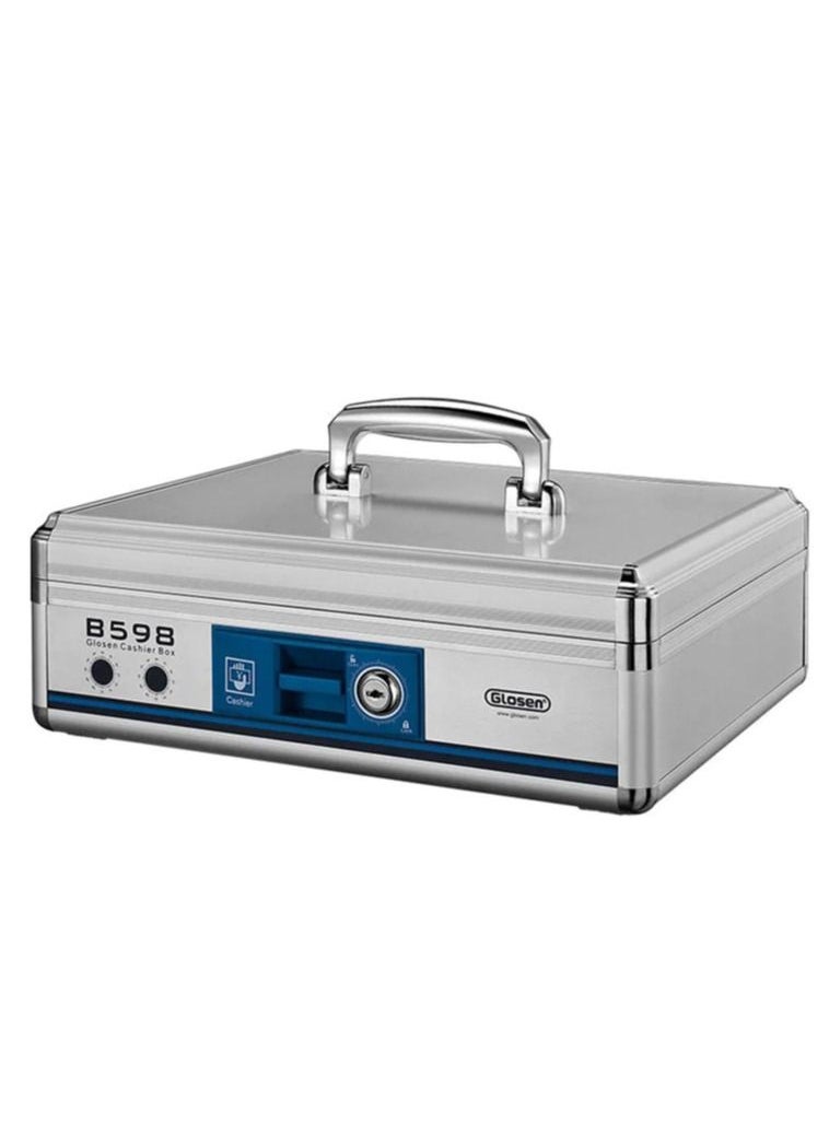 GLOSEN - Cash Box With Key Lock Portable Cash Register Model B598 - 33 x 27 x 11 cm - Image 1