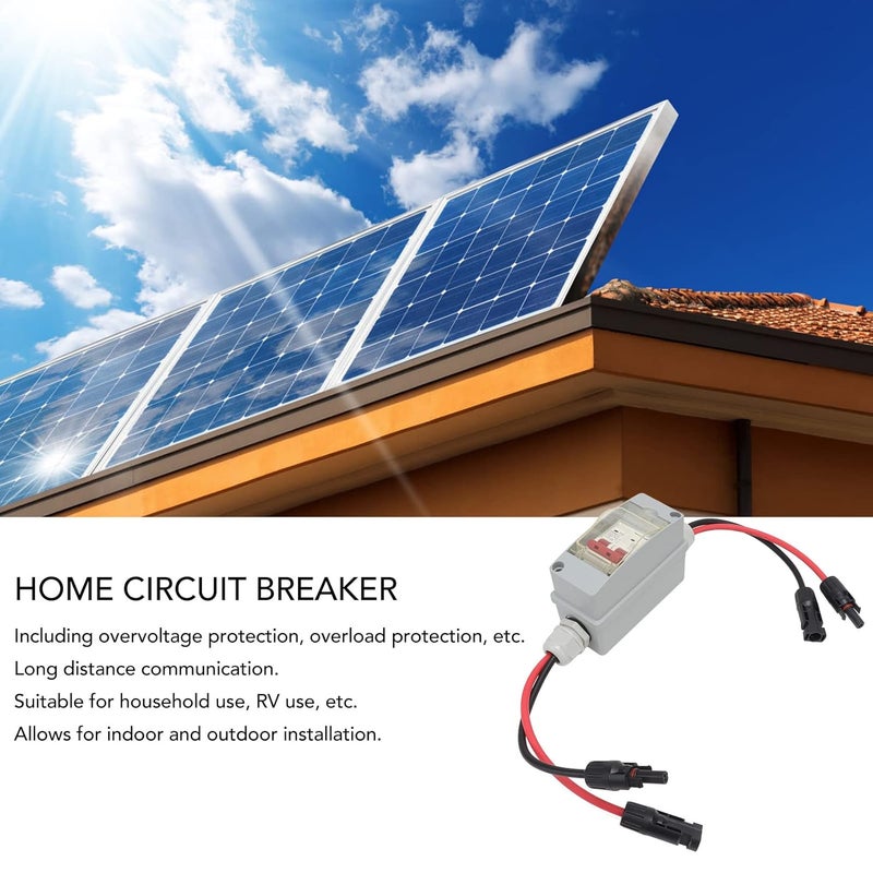klarako 32A 500V PV DC Disconnect Switch, MCB 2P Solar Current Sink Load Switching Air Switch, Miniature Circuit Breaker with IP65 Waterproof Distribution Box for Solar Panel (with Cable and PV Connector) - Image 2
