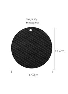 yongsheng 4 Heat Resistant Pot Holders, Multipurpose Non-Slip Hot Pads for Kitchen Potholders,  Food Grade Silicone & BPA Free (Black)  - Image 3