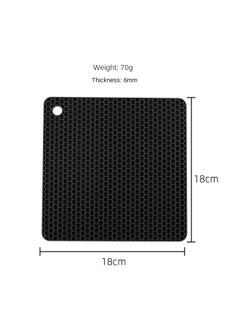 yongsheng 4 Heat Resistant Pot Holders, Multipurpose Non-Slip Hot Pads for Kitchen Potholders,  Food Grade Silicone & BPA Free (Black)  - Image 2