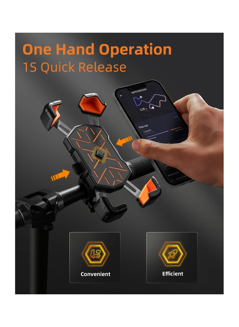 SOLARAE Bike Handlebar Phone Holder, Motorcycle Phone Mount Clamp 360¬∞ Rotatable  Motorcycle Phone Clip Bike Phone Clamp for iPhone 14 Plus/Pro Max, 13 Pro Max, S9, S10 and More 4.5''-7.1'' Phones Smartphones - Image 2