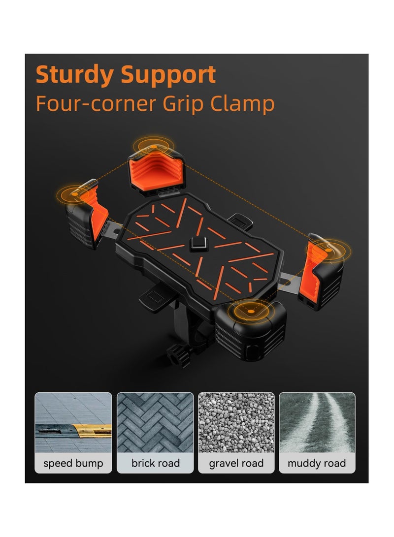 SOLARAE Bike Handlebar Phone Holder, Motorcycle Phone Mount Clamp 360¬∞ Rotatable  Motorcycle Phone Clip Bike Phone Clamp for iPhone 14 Plus/Pro Max, 13 Pro Max, S9, S10 and More 4.5''-7.1'' Phones Smartphones - Image 5