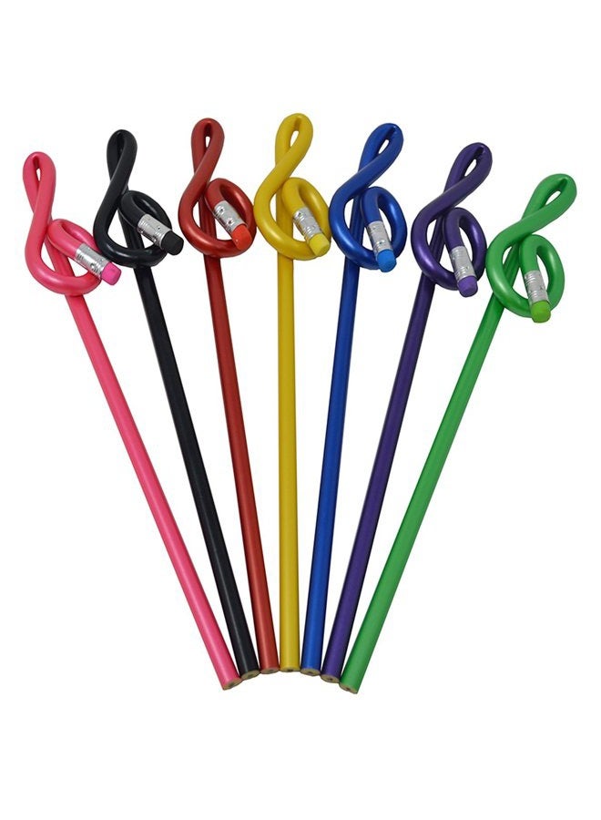 PUNK Music Pencils G Clef Note Pencil Office Stationery Music Gifts (Treble 7 Pack) - Image 1