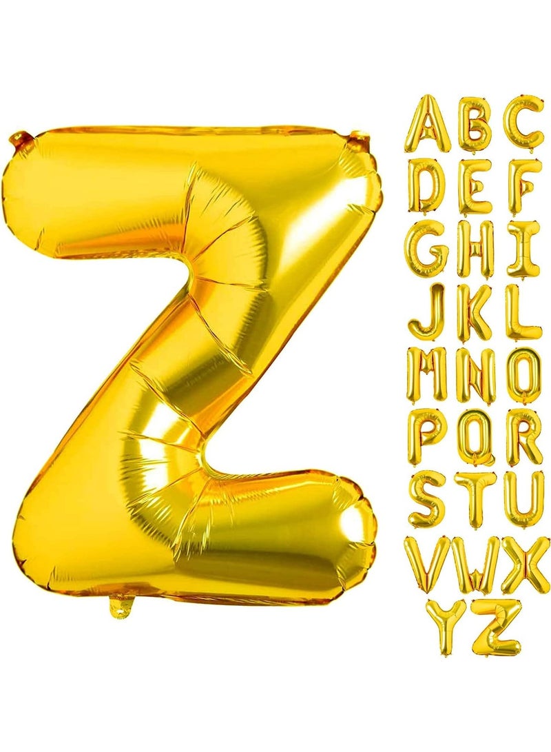 Goldedge 32 Inch Giant Gold  Letter Z Foil Helium Balloons Big Single Mylar Balloon Birthday Party Decoration Supply Baby Shower (Gold Z) - Image 1