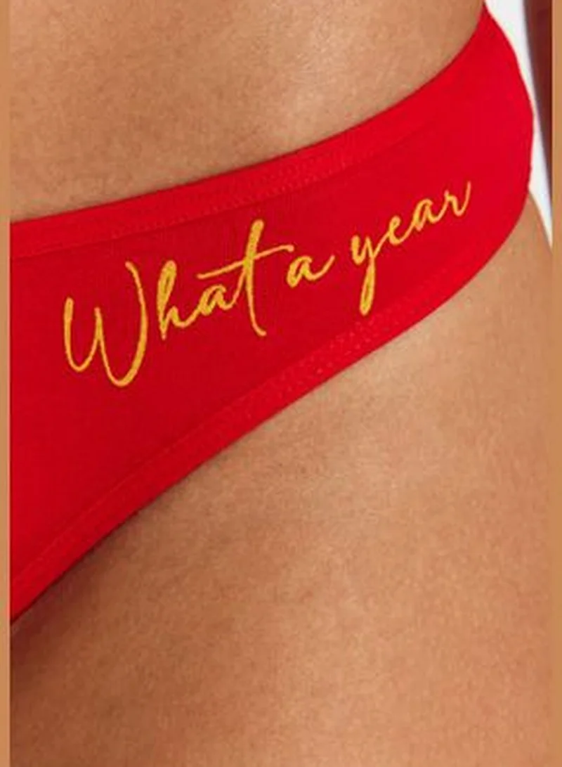 trendyol 3-Pack Red Christmas Brazilian Briefs THMAW24KU00015