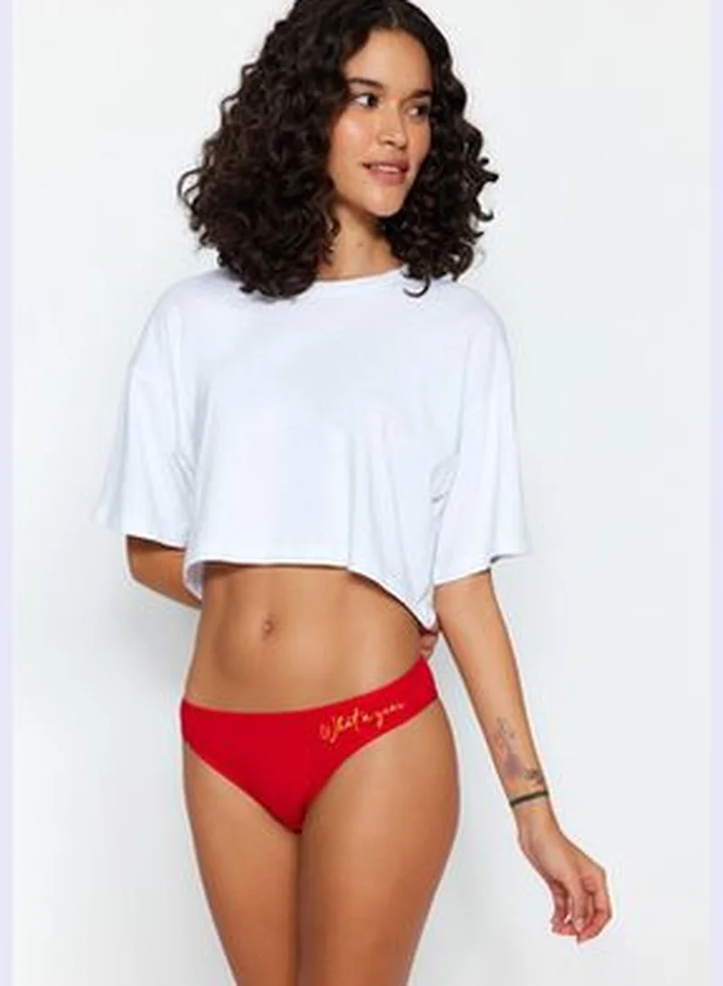 trendyol 3-Pack Red Christmas Brazilian Briefs THMAW24KU00015