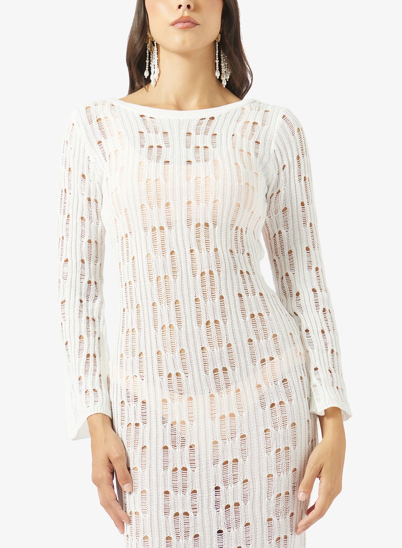 Soleira Backless Crochet Dress - Image 3