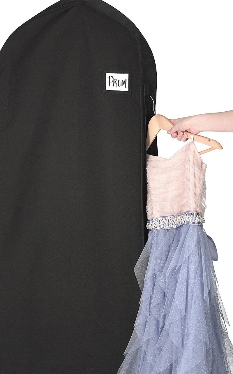 Whitmor Zippered Garment Bag with Pocket, Black - Image 3