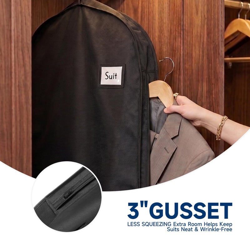 Whitmor Zippered Garment Bag with Pocket, Black - Image 5