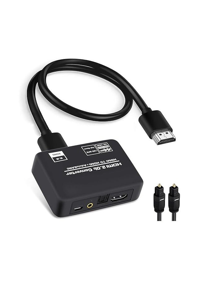avedio Links 4K@60Hz HDMI 2.0b Audio Extractor Splitter Converter - HDMI to Optical Toslink SPDIF + 3.5mm Stereo Analog Output Optical Fiber Included - Image 1