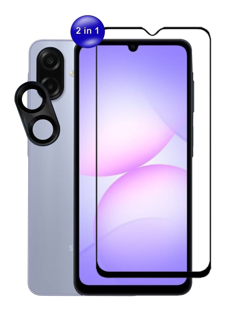 لجهاز سامسونج جالكسي A07 - حزمة 2 في 1 واقي شاشة زجاجي عام وواقي عدسة الكاميرا - Image 1