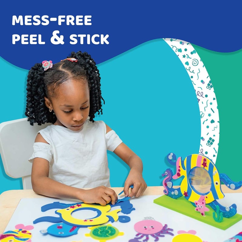 jackinthebox Cardboard Under The Sea Themed Craft Kit | Includes Beautiful Felt Mermaid Sewing Kit | 3 Different Crafts-in-1 | Best Gift Girls Ages 6 to 10 Years (3-in-1, Multicolor) - Image 3