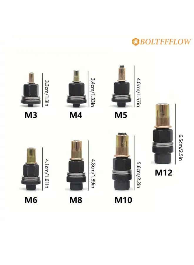 7Pcs Rivet Nut Tool Set M3 M4 M5 M6 M8 M10 M12 Manual Rivet Gun For Metal Automotive - Image 5