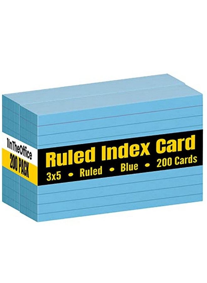 1InTheOffice Blue Index Cards 3X5 Ruled Ruled Index Cards 3X5 Blue 200 Cards  - Image 1