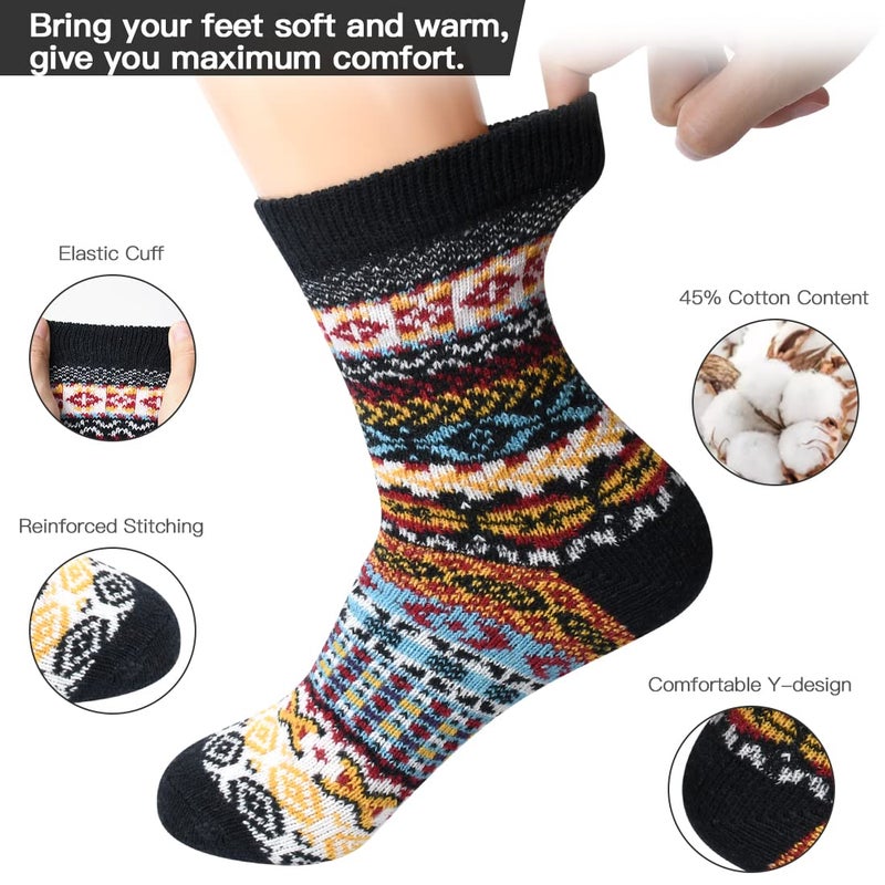 FYC Stocking Stuffers Christmas Gifts for Women Socks for Women Thick Wool Soft Warm Cozy Crew Womens Socks - Image 3