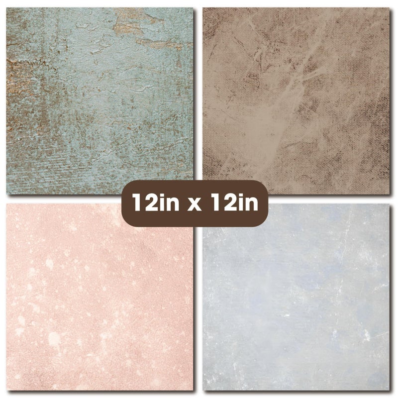 Desecraft Vintage Textured 12x12 Scrapbooking Cardstock Decorative Paper - 36 Sheets - for Card Making Background Origami Textured Decorative Scrapbook Paper Scrapbook Materials Supplies - Image 4