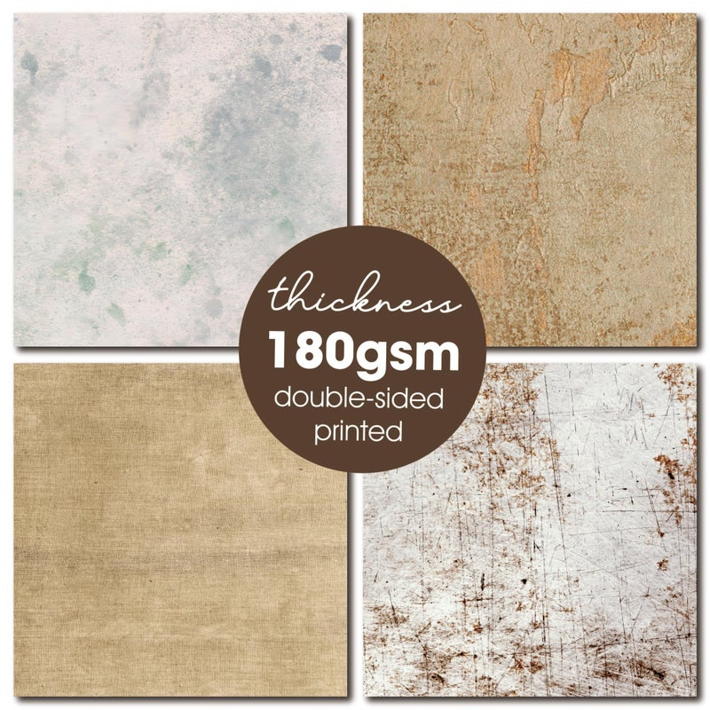 Desecraft Vintage Textured 12x12 Scrapbooking Cardstock Decorative Paper - 36 Sheets - for Card Making Background Origami Textured Decorative Scrapbook Paper Scrapbook Materials Supplies - Image 5
