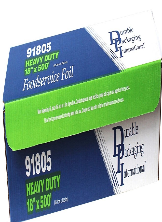Durable Heavy Duty Aluminum Foil Roll, 18" Width x 500' Length - Image 1