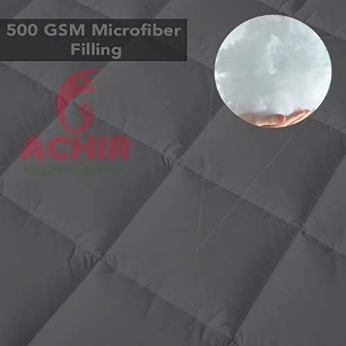 ACHIR 500 GSM Super Soft Microfiber Mattress Topper/Padding for Soft and Comfortable Sleep - Grey, (Queen XL, 66"x75"inch, 5.5ft x 6.25ft) - Image 3