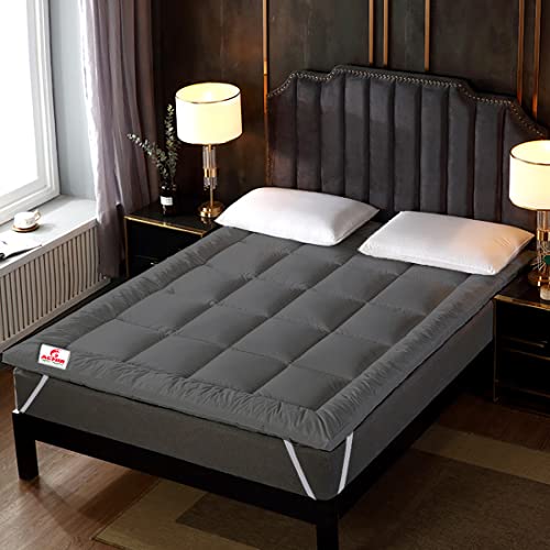 ACHIR 500 GSM Super Soft Microfiber Mattress Topper/Padding for Soft and Comfortable Sleep - Grey, (Queen XL, 66"x75"inch, 5.5ft x 6.25ft) - Image 4