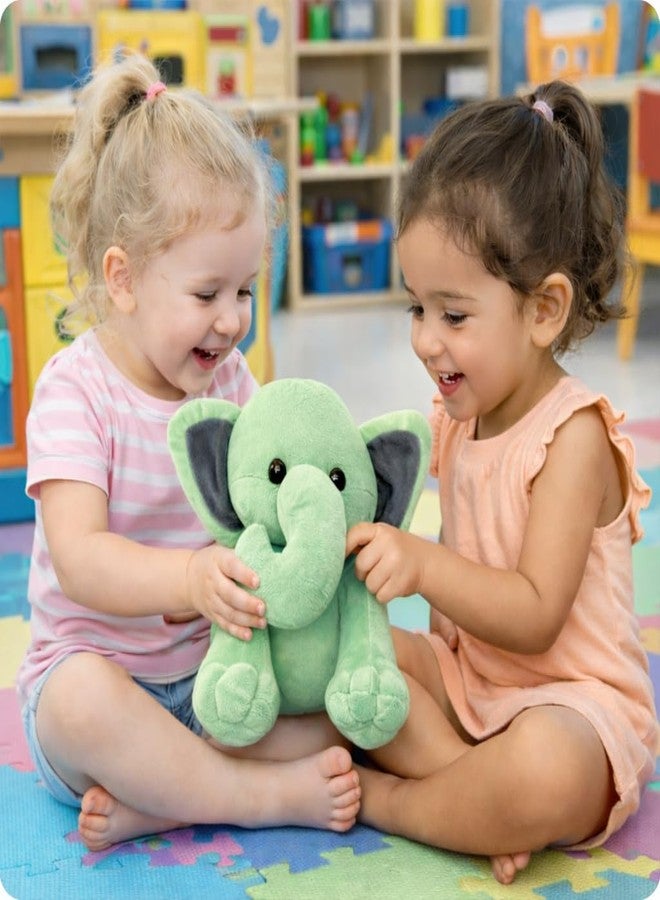 Aruvia Cute Jumbo Elephant Soft Toy 23cm X 30cm (Green) | Super Soft Washable Stuffed Animal for Kids 0-5 Years | Huggable Plush Toy | Ideal Gift for Girls/Babies, Made in India - Image 2