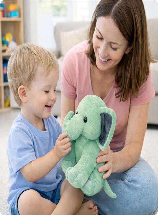 Aruvia Cute Jumbo Elephant Soft Toy 23cm X 30cm (Green) | Super Soft Washable Stuffed Animal for Kids 0-5 Years | Huggable Plush Toy | Ideal Gift for Girls/Babies, Made in India - Image 4