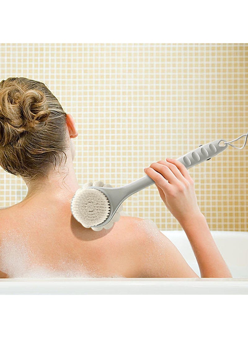 SYOSI فرشاة استحمام طويلة من SYOSI، جهاز حك الظهر للاستحمام، فرشاة جسم ergonomics 2 في 1، فرشاة استحمام بمقبض قابل للدوران 360 درجة للتقشير، سبا، العناية بالجسم، فرشاة ظهر للمنزل، السكن، الفندق - Image 2