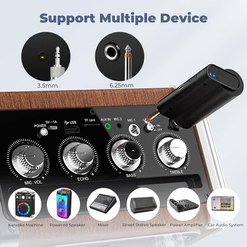 HWWR Wireless Microphones, Professional UHF Dual Microphones for Karaoke, Wireless Dynamic Microphone System Set with Rechargeable Receiver,Plug and Play, Speech, Wedding, Church, PA System - Image 5