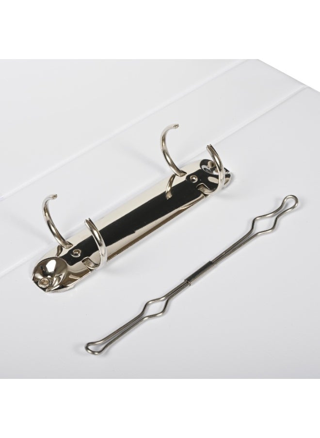 FIS Presentation Binder, 2[O] Ring Binder, Best Up to A4 Size Documents, 30mm Ring Size, 42mm Spine Size with Clear PVC Pocket for Easy Insert Your Label Design, White Color-FSBD230OPB  - Image 4