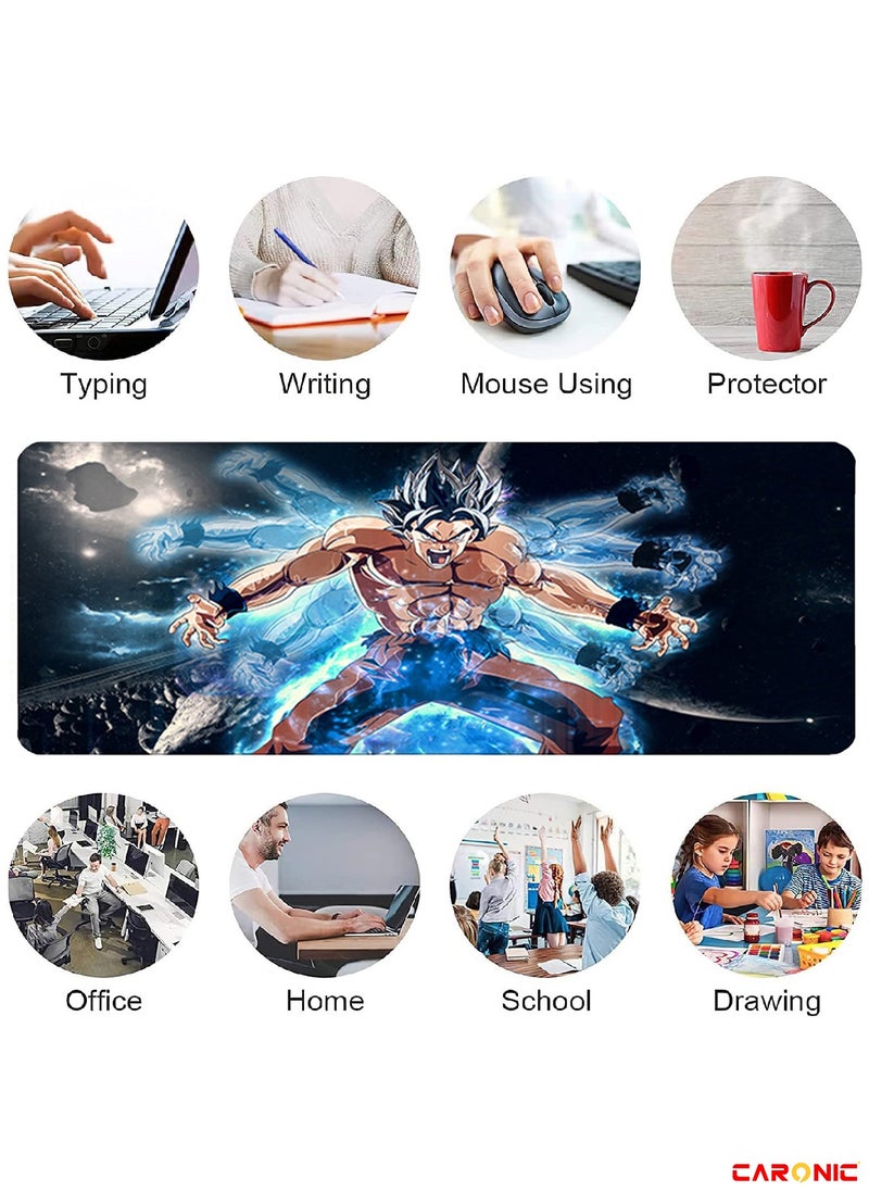 CARONIC Large Gaming Mouse Pad with Superior Micro Weave Cloth Extended Desk Mousepad with Stitched Edges Non-Slip Base Water Resist Keyboard Pad For Gamer And Office Home  Carl M1001  - Image 2