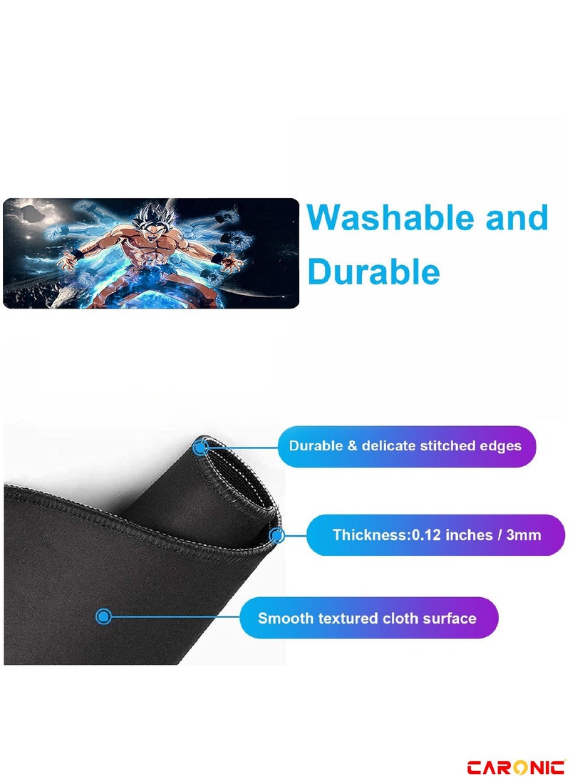 CARONIC Large Gaming Mouse Pad with Superior Micro Weave Cloth Extended Desk Mousepad with Stitched Edges Non-Slip Base Water Resist Keyboard Pad For Gamer And Office Home  Carl M1001  - Image 5