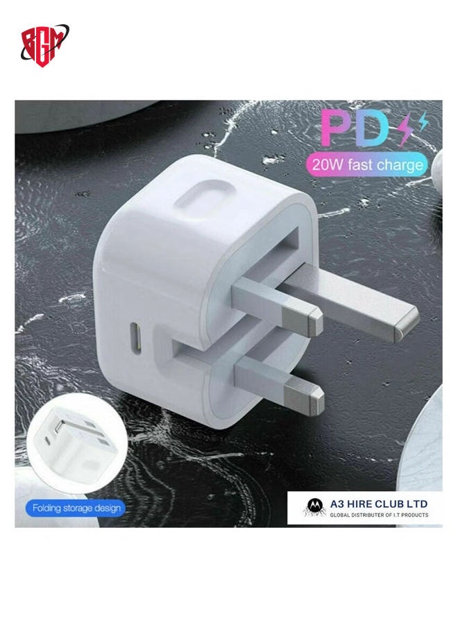 BGM - 20W USB-C PD Fast Charger & Cable for iPhone 14, 13, 12, 11 Pro, XR, XS - Image 1
