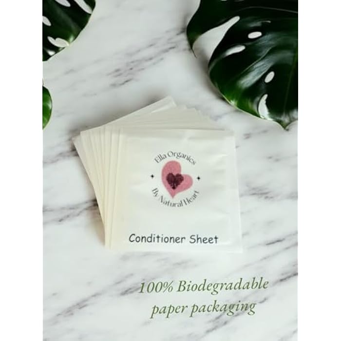 Ella Organics - 100% Dissolving Hair Conditioner Sheet and Packaging Biodegratable. (30sheets per Box) - Image 3