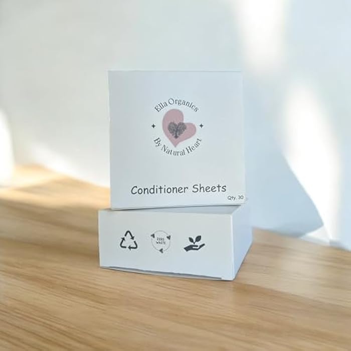 Ella Organics - 100% Dissolving Hair Conditioner Sheet and Packaging Biodegratable. (30sheets per Box) - Image 1