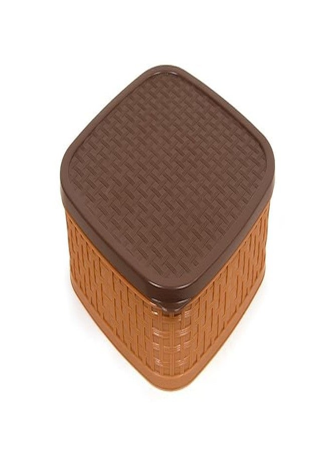 KITCHEN CRAFTOPIA® Rangoli Masala Box | 7 Compartment Plastic Spice Box with Spoon | Airtight Masala Organizer for Kitchen | Multipurpose Storage for Spices, Dry Fruits & Mukhwas (Brown) - Image 4