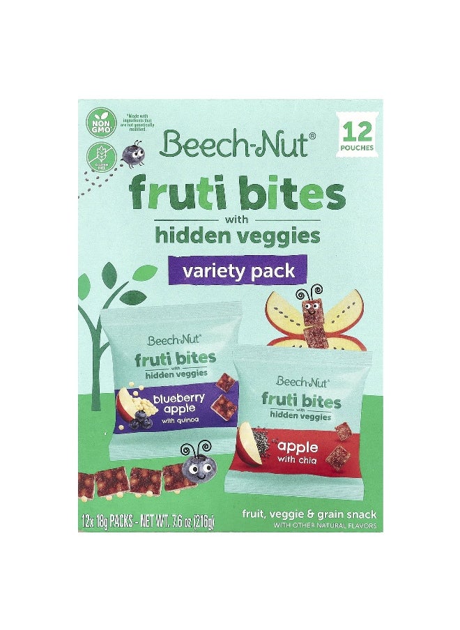 Beech-Nut Beech-Nut, Fruti Bites with Hidden Veggies, Variety Pack, 12 Packs, 0.63 oz (18 g) Each  - Image 1