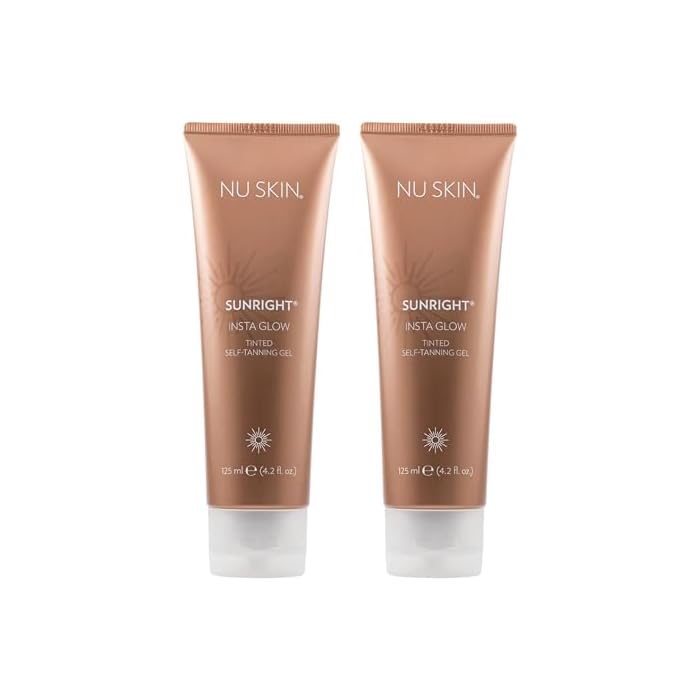 Nu Skin Sunright Insta Glow Self Tanner Gel | Natural Summer Tan for Face & Body | Beauty & Skin Care | Vitamin E & Avocado Oil | Natural Body Bronzer with DHA & Amino Acids | 4.2 oz | 2 Pack