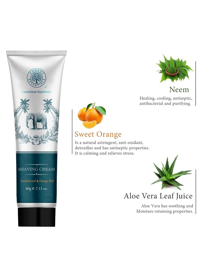 Forest Essentials Shaving Cream Sandalwood & Orange Peel 60g - Image 3