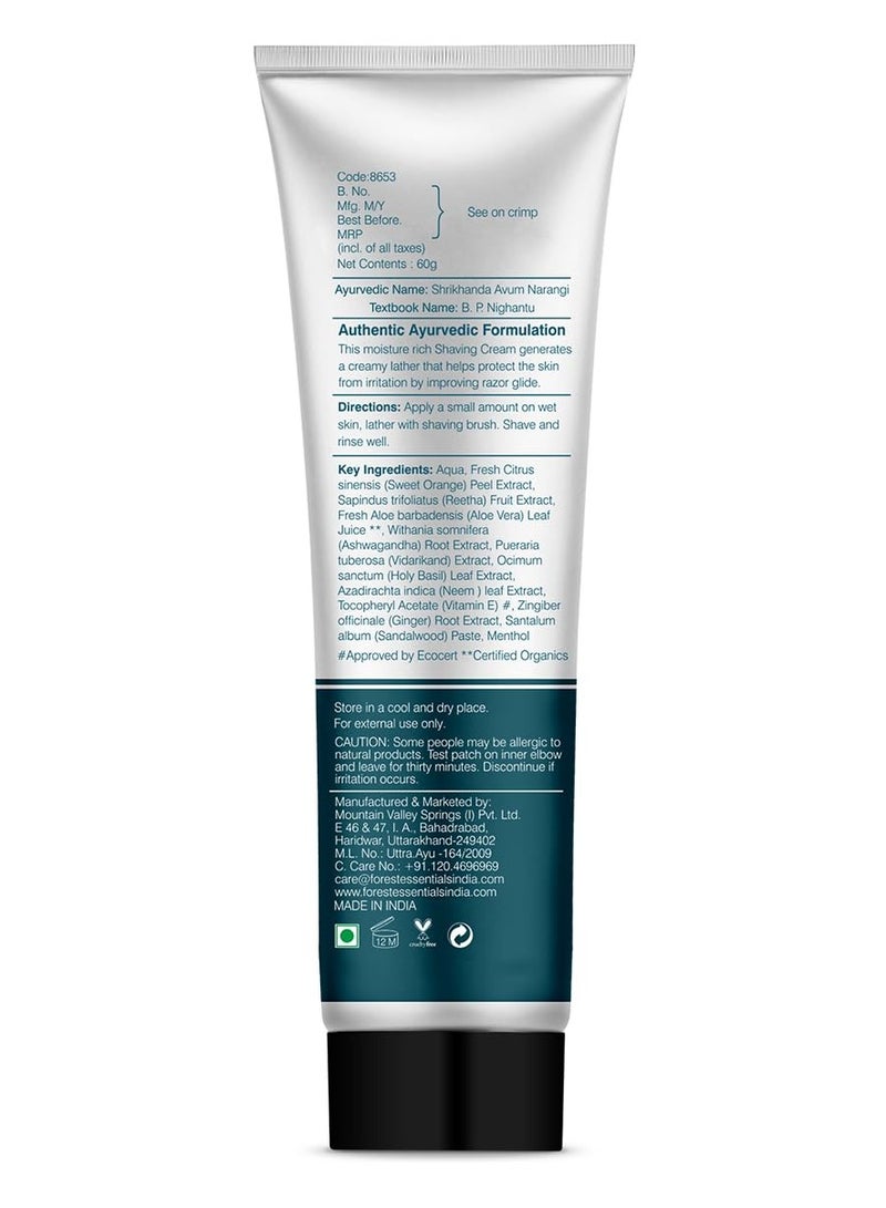 Forest Essentials Shaving Cream Sandalwood & Orange Peel 60g - Image 4
